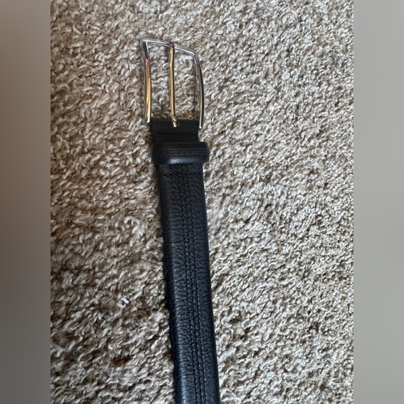 Brooks Brothers 346 Mens Black Pebble Leather Dress Belt Made in Italy - Picture 4 of 13